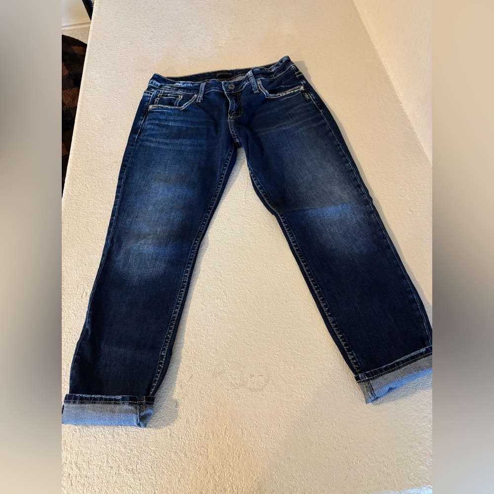 Silver jeans boyfriend capris 29x27